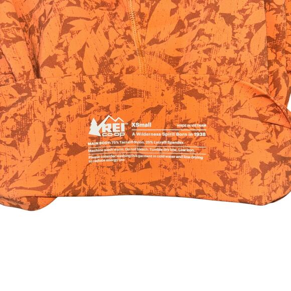 REI Co Op Long Orange Bike Shorts Pockets Women’s XS Biking Hiking Yoga Running - Picture 2 of 6